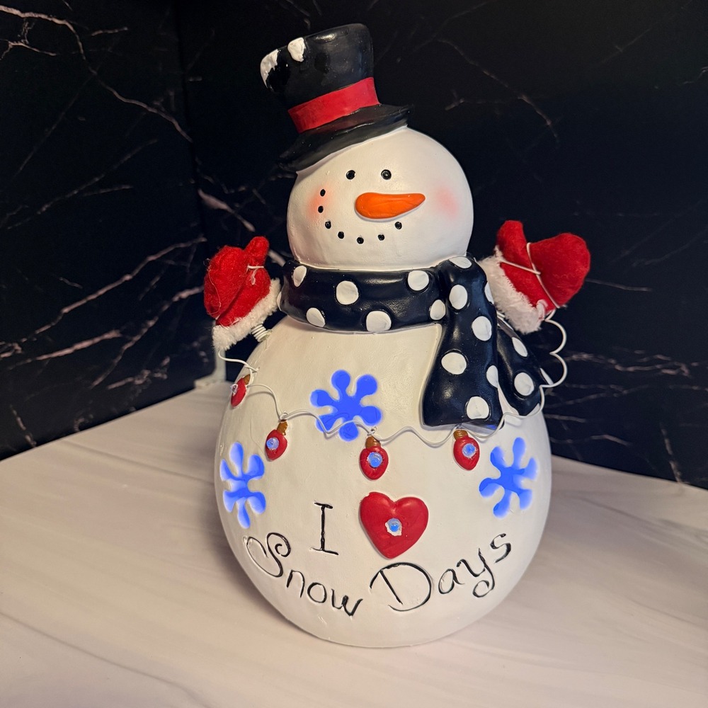 Cracker Barrel Just Chillin Lighted Snowman Color Changing LED Figurine 380088